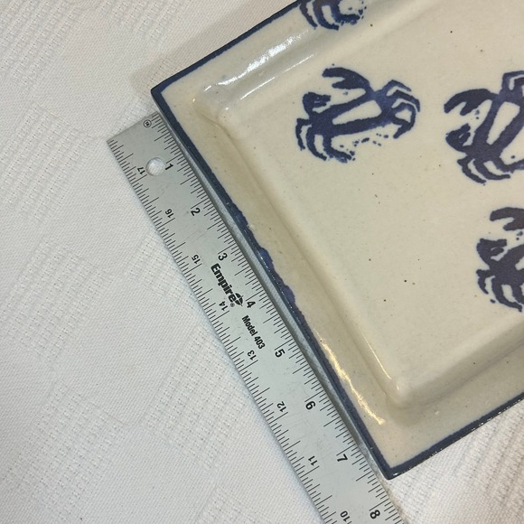 Stoneware Blue Crab Plate The Poddery Mathews VA 7.75" x 7.75" - Picture 3 of 9